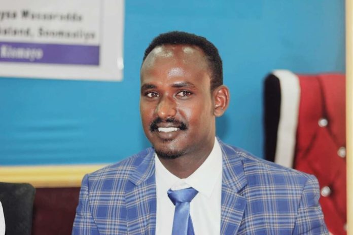 Mohamed Sahal Omar (Ga’ma Dhere), SBC TV reporter briefly detained in Kismayo on Friday May 24, 2019. | Photo/Courtesy/Somali Journalists Syndicate (SJS).