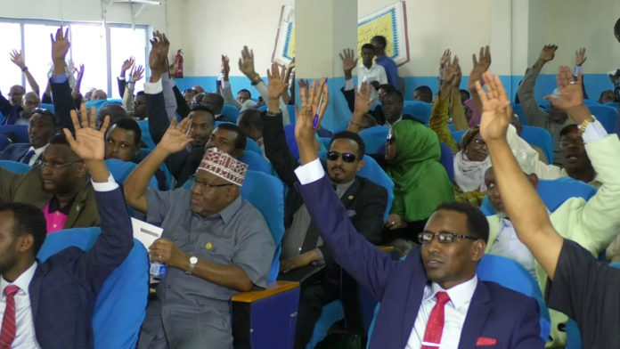 FILE PHOTO: Members of Somali Parliament (Lower House) during a previous voting session. | Photo credit/ SONNA.