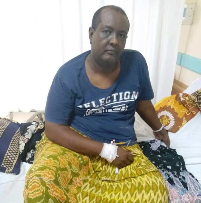 FILE PHOTO: Ismail Sheikh Khalifa, human rights journalist injured in a bomb attack in Mogadishu on December 4, 2018.