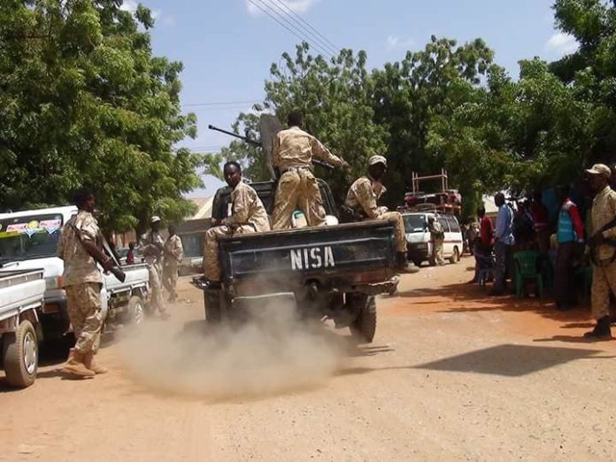 Photo File: NISA officers in operation in Abudwaq in Galmudug. | Photo credit/local.