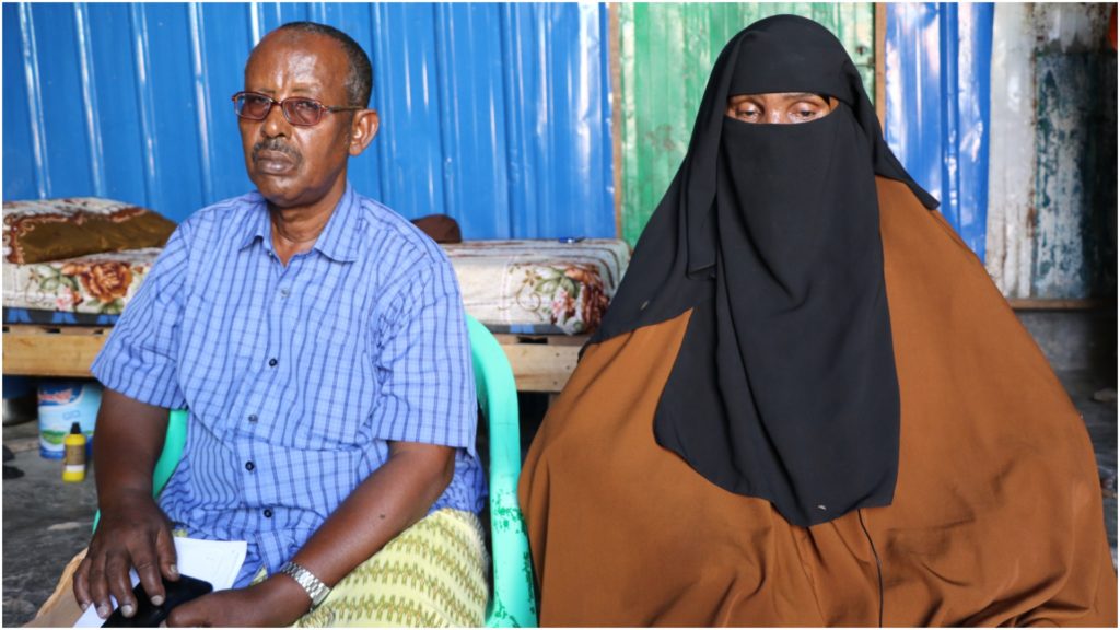 (Left) Qasim Iman, father of Abdirizak and (right) Sahra Ismail Ali, mother speak during an interview with SJS. | Photo  Credit/SJS.