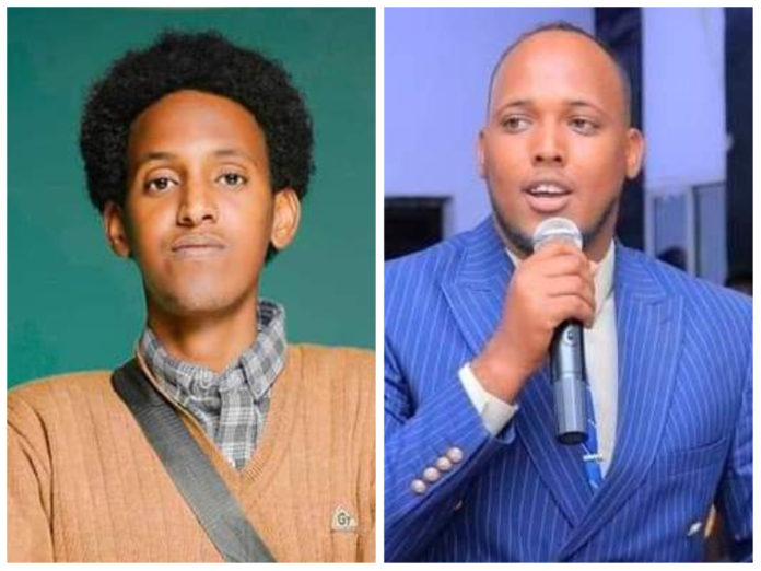 Horyaal24 TV journalists, Abdinasir Abdi Haji Nur (left) and Ahmed-Zaki Ibrahim Mohamud (right). | PHOTO / SJS/ Courtesy.