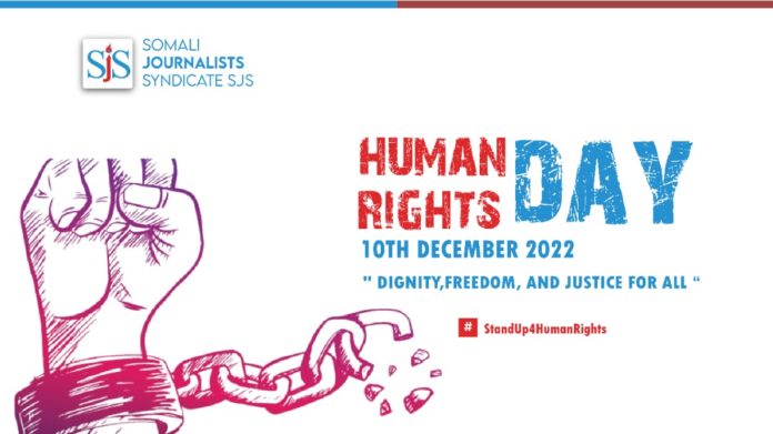 Banner by Somali Journalists Syndicate for the Human Rights Day 2022.