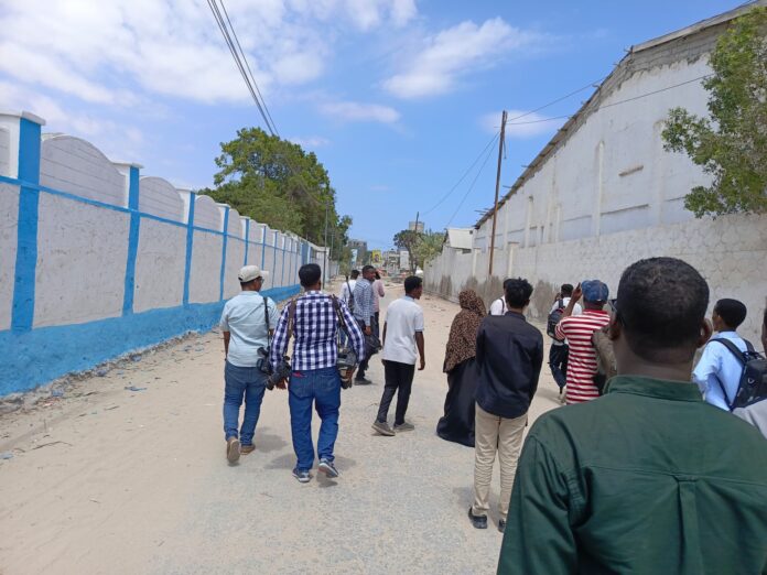 Journalists arrested on the aftermath of Mogadishu bombing on Tuesday 18 March 2025. | PHOTO/Courtesy/ SJS.