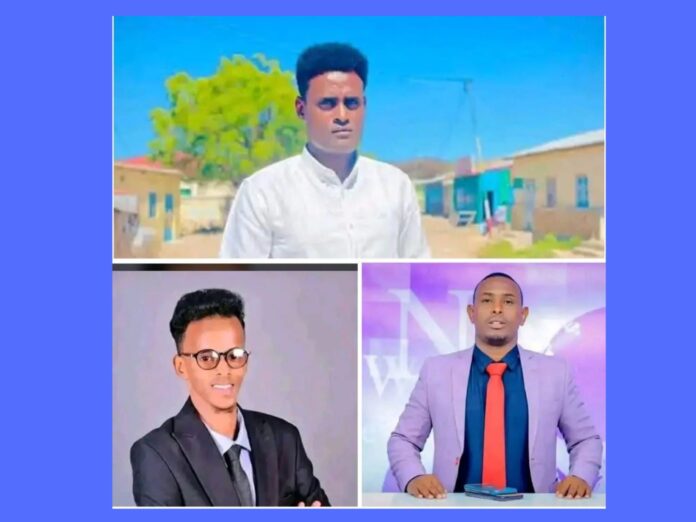 (From top to bottom left): Said Ali Osman (Said Xaaleys) of Sky Cable TV, Ayanle Ige Duale of Sahan TV, and Abdiasis Saleban Sulub of KF Media. | PHOTO/SJS/Courtesy.