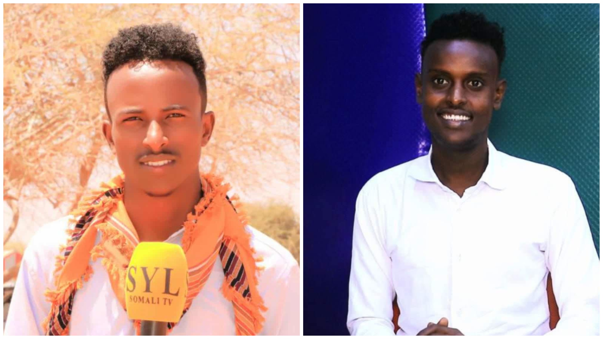 Hassan Takow and Abdirahman Abdulle of SYL TV. | PHOTO/ Combined/ SJS. Hassan Takow and Abdirahman Abdulle of SYL TV. | PHOTO/ Combined/ SJS.