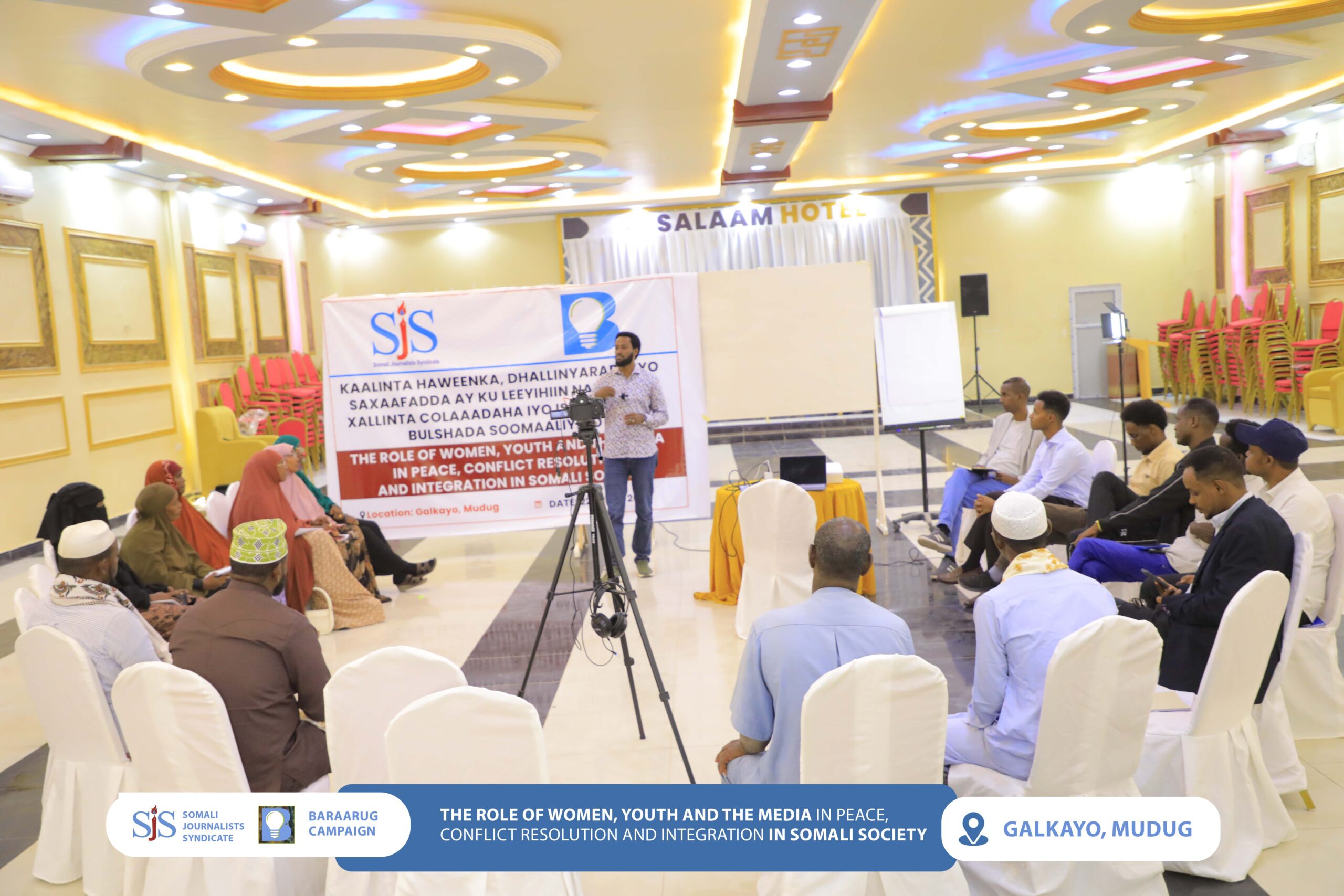 SJS Baraarug Campaign conducted a one-day civic engagement and media training workshop in Galkayo, Mudug region. | PHOTO/SJS.