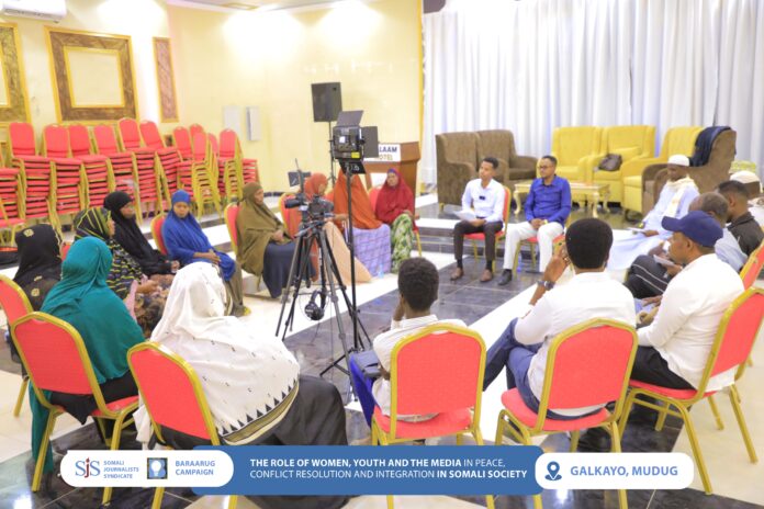 SJS Baraarug Campaign conducted a one-day civic engagement and media training workshop in Galkayo, Mudug region on Sunday 22 June, 2025. | PHOTO/SJS.