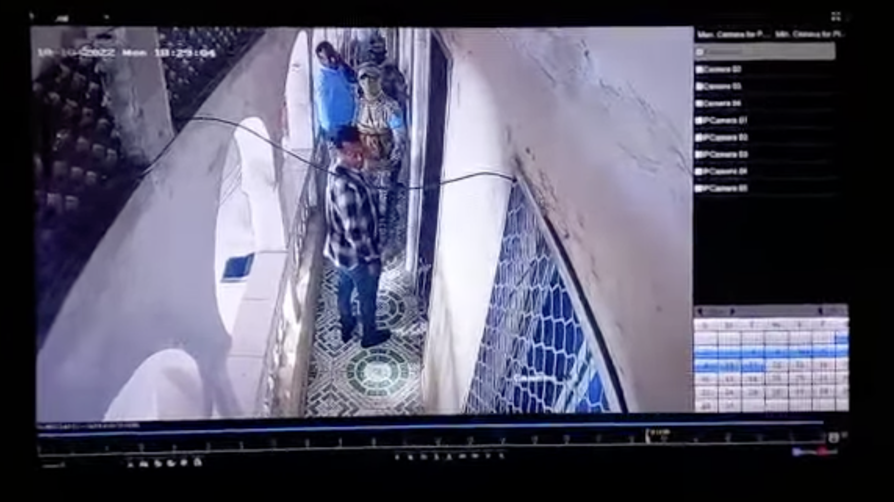 Photo: A screengrab from CCTV footage shows the moment NISA gunmen raided the SJS office in Mogadishu on October 10, 2022.