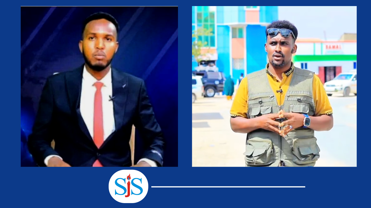 (From left to the right): Sa’id Muse Farah (known as Sa’id Qurbawi) of Sabar TV, Ibrahim Abdi Adan (known as Murti). | PHOTO/Courtesy/SJS.
