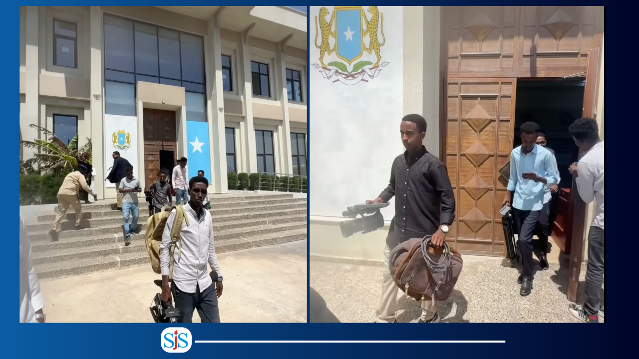 Photos show journalists leaving parliament after being denied access to the chamber on Saturday, 7 February 2026. | PHOTO/Courtesy/SJS.