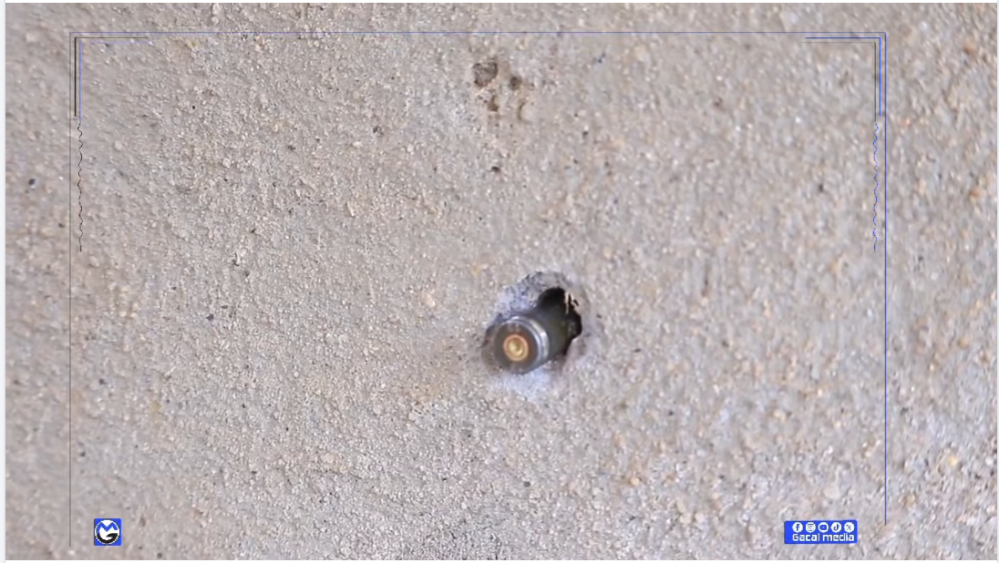 A photo shows a bullet on the wall near khat stalls where local women sell khat in Baidoa city centre, known locally as “Xero Jaad,” on Monday, 25 May 2026. | PHOTO/Gacal Media.